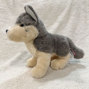 Douglas Cuddle Toy Dancer The Wolf Dog Plush Stuffed Animal 10” Grey Tan